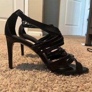 Lauren Ralph Lauren Black Strappy Heels Leather SABA Sandals Women’s Size 10
